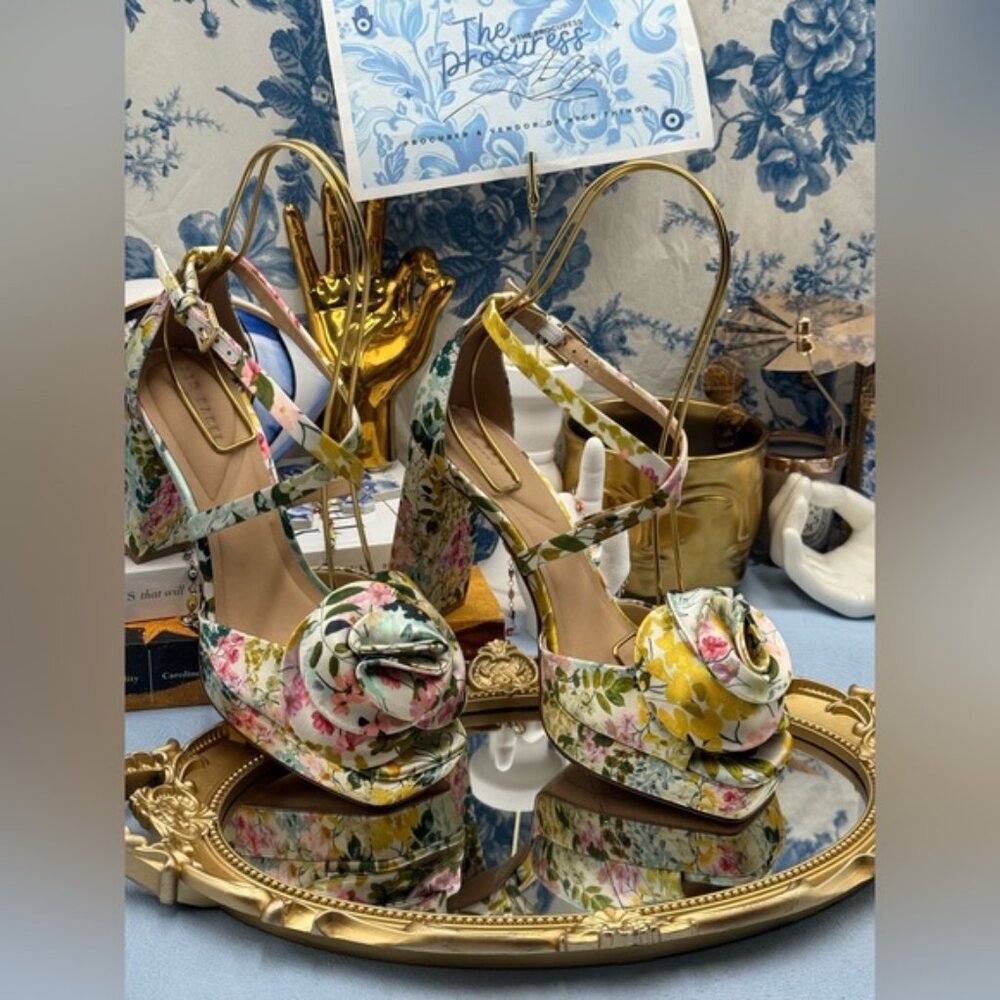 🆕 TED BAKER 🧿 NWOT MADDY Satin Flowers Heeled Sandals, Sz 36 US 6 - Picture 16 of 16
